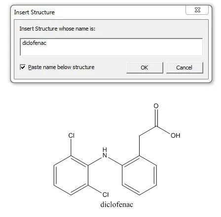 输入diclofenac跳出分子式界面.png 输入diclofenac跳出分子式界面.png