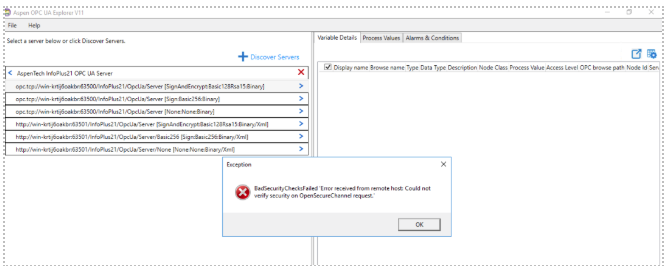 当使用Aspen OPC UA Explorer连接OPC UA服务器时遇到报错.png