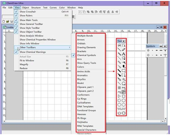 Chemdraw简介-软件工具栏界面.png