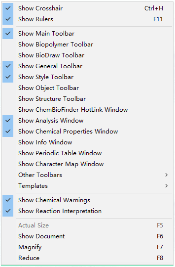 ChemDraw化学结构绘图必备软件视图菜单.png