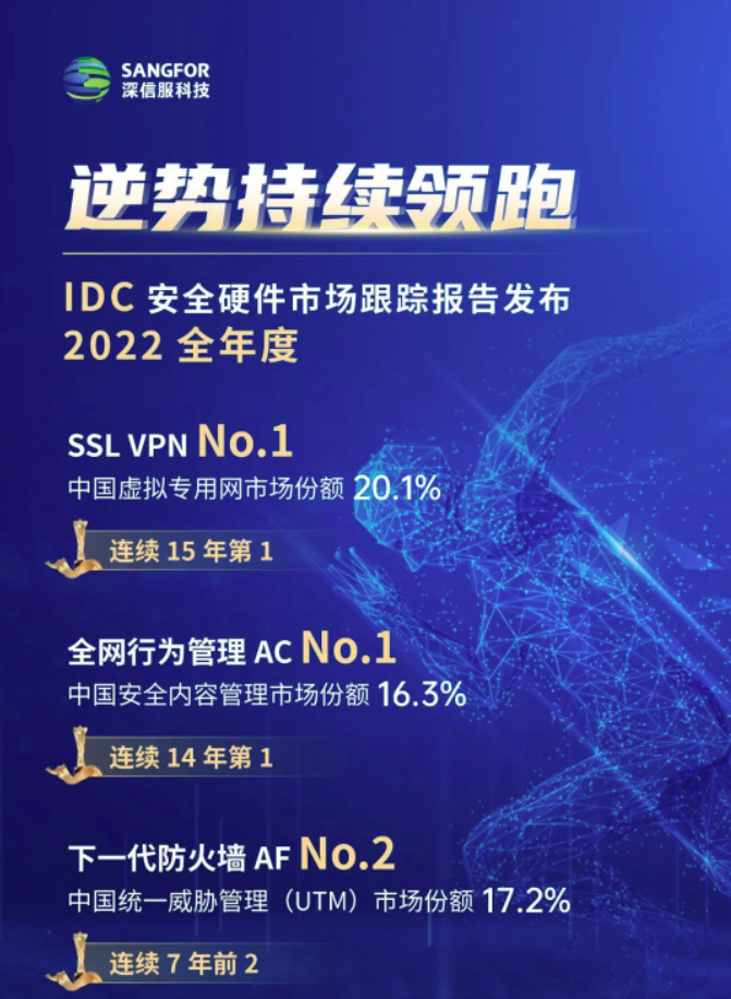 逆势持续领跑，深信服VPN、AC稳居全年第一