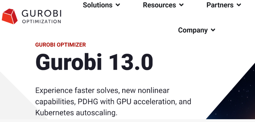 Gurobi 13最新版本的最新特性和增强